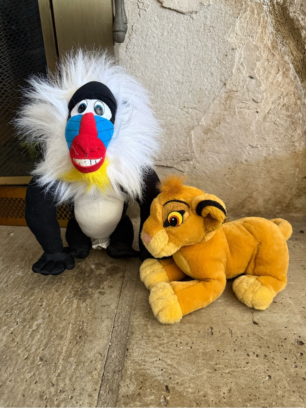 1995 Disney The Lion King Plush lot of 2 - Rafiki and Simba cub stuffed animals